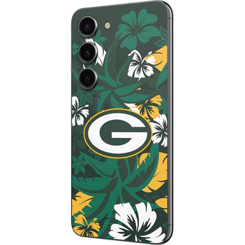 NFL Green Bay Packers Tropical Print Galaxy S23 Skin