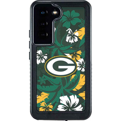 NFL Green Bay Packers Tropical Print Galaxy S23 Waterproof Case
