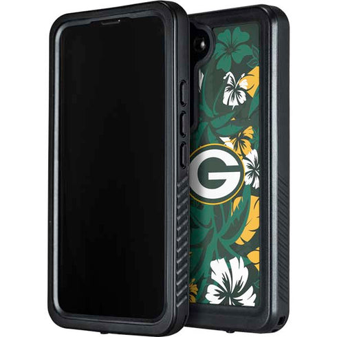 NFL Green Bay Packers Tropical Print Galaxy S23 Waterproof Case