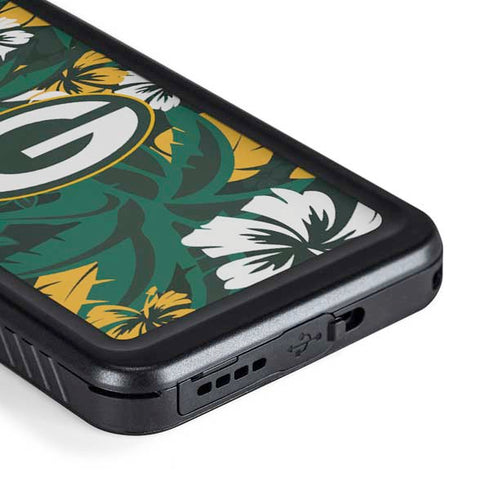 NFL Green Bay Packers Tropical Print Galaxy S23 Waterproof Case