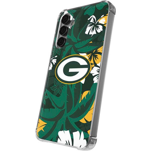 NFL Green Bay Packers Tropical Print Galaxy S24 Plus Clear Case