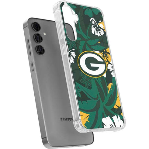 NFL Green Bay Packers Tropical Print Galaxy S24 Plus Clear Case
