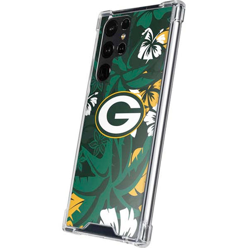 NFL Green Bay Packers Tropical Print Galaxy S24 Ultra Clear Case