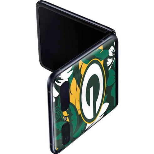 NFL Green Bay Packers Tropical Print Galaxy Z Flip Skin
