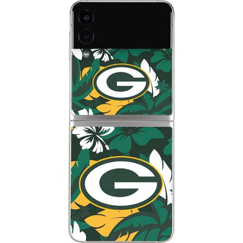 NFL Green Bay Packers Tropical Print Galaxy Z Flip3 5G Skin