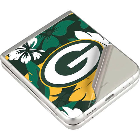 NFL Green Bay Packers Tropical Print Galaxy Z Flip3 5G Skin