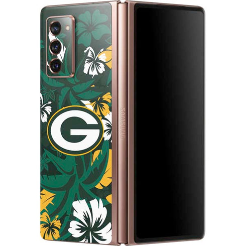 NFL Green Bay Packers Tropical Print Galaxy Z Fold2 5G Skin