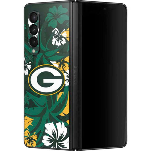 NFL Green Bay Packers Tropical Print Galaxy Z Fold3 5G Skin