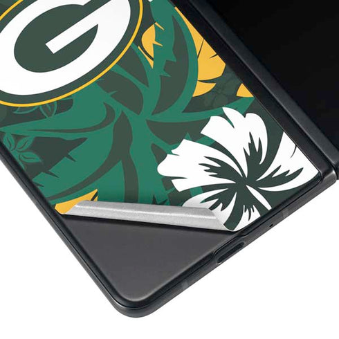 NFL Green Bay Packers Tropical Print Galaxy Z Fold4 5G Skin