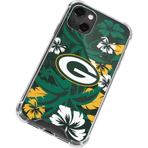 NFL Green Bay Packers Tropical Print iPhone 13 Mini Clear Case