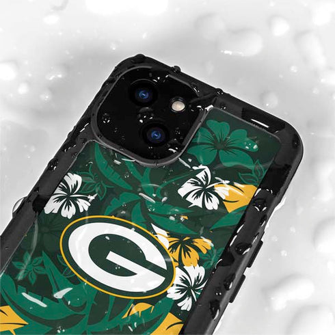 NFL Green Bay Packers Tropical Print iPhone 13 Mini Waterproof Case