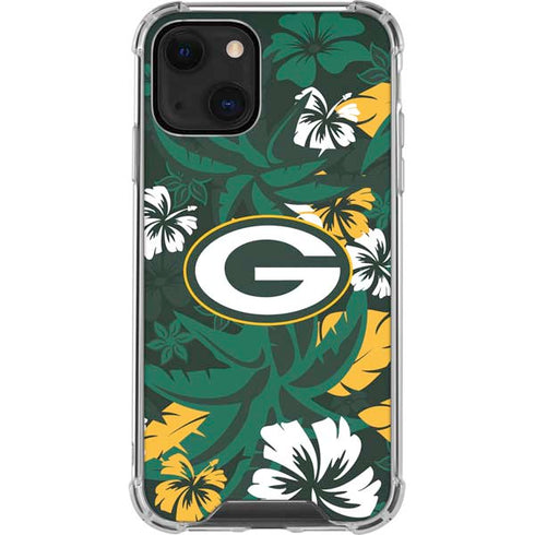 NFL Green Bay Packers Tropical Print iPhone 14 Clear Case