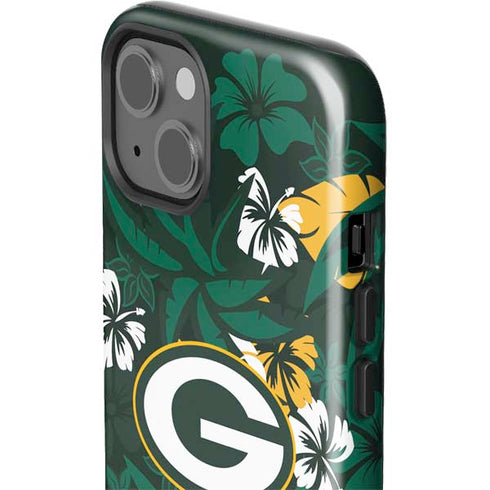 NFL Green Bay Packers Tropical Print iPhone 14 Plus Impact Case