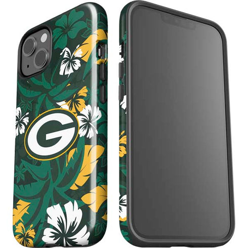 NFL Green Bay Packers Tropical Print iPhone 14 Impact Case