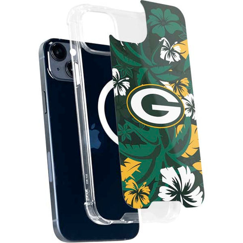 NFL Green Bay Packers Tropical Print iPhone 15 Plus MagSafe Case