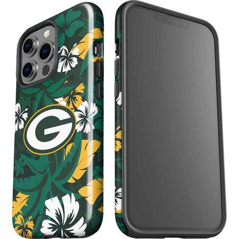 NFL Green Bay Packers Tropical Print iPhone 14 Pro Impact Case