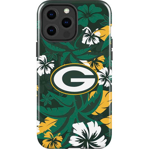 NFL Green Bay Packers Tropical Print iPhone 15 Pro Max Impact Case