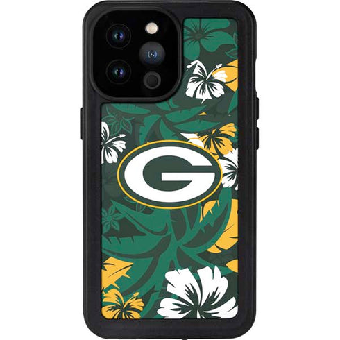 NFL Green Bay Packers Tropical Print iPhone 14 Pro Max Waterproof Case