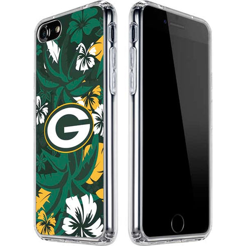 NFL Green Bay Packers Tropical Print iPhone SE (2nd & 3rd Gen) Clear Case
