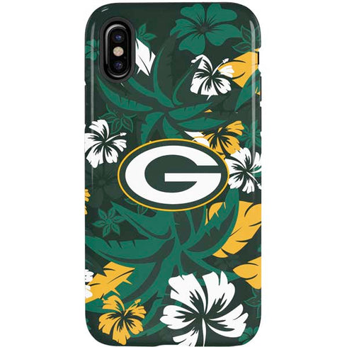 NFL Green Bay Packers Tropical Print iPhone X Pro Case