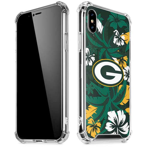 NFL Green Bay Packers Tropical Print iPhone X/XS Clear Case
