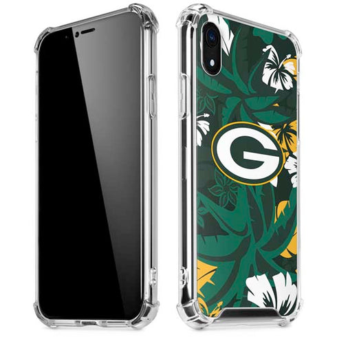 NFL Green Bay Packers Tropical Print iPhone XR Clear Case