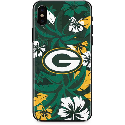 NFL Green Bay Packers Tropical Print iPhone XS Skin
