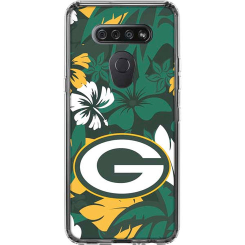 NFL Green Bay Packers Tropical Print LG K51/Q51 Clear Case