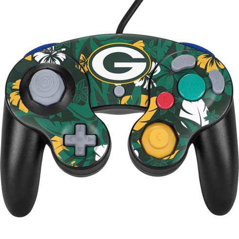 NFL Green Bay Packers Tropical Print Nintendo GameCube Controller Skin