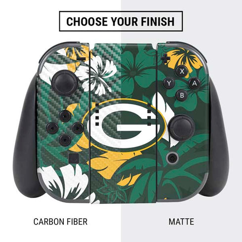 NFL Green Bay Packers Tropical Print Nintendo Switch Bundle Skin