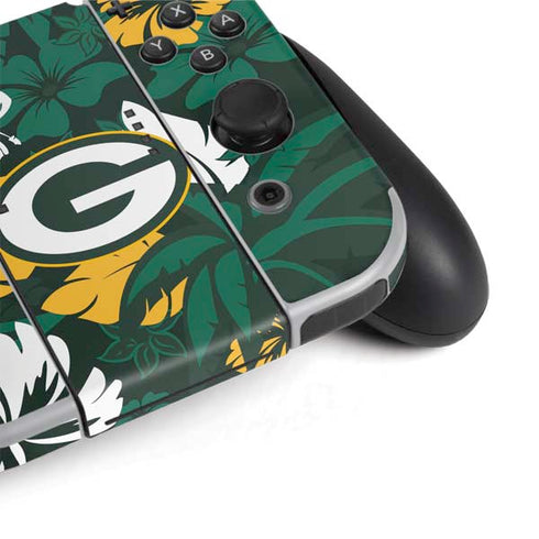 NFL Green Bay Packers Tropical Print Nintendo Switch OLED (2021) Skin