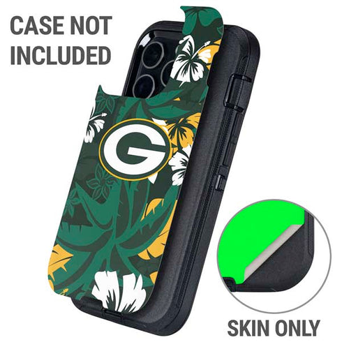 NFL Green Bay Packers Tropical Print Otterbox Defender iPhone Skin
