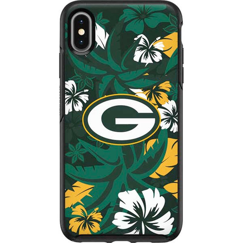 NFL Green Bay Packers Tropical Print Otterbox Symmetry iPhone Skin