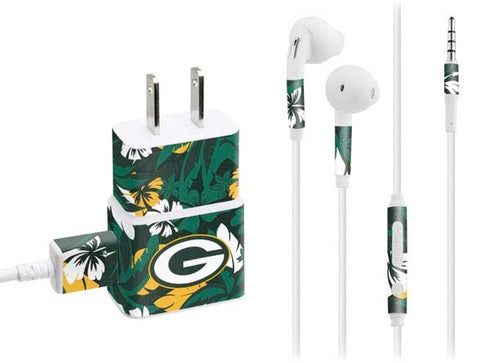 NFL Green Bay Packers Tropical Print Phone Charger Skin