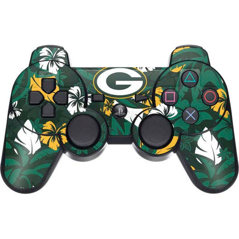 NFL Green Bay Packers Tropical Print PS3 Dual Shock wireless controller Skin