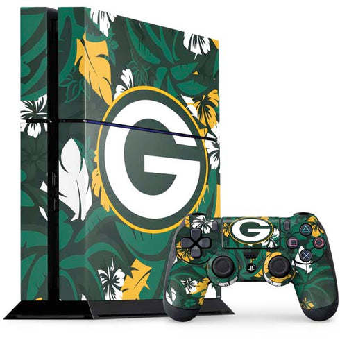 NFL Green Bay Packers Tropical Print PS4 Console and Controller Bundle Skin