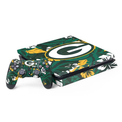 NFL Green Bay Packers Tropical Print PS4 Slim Bundle Skin