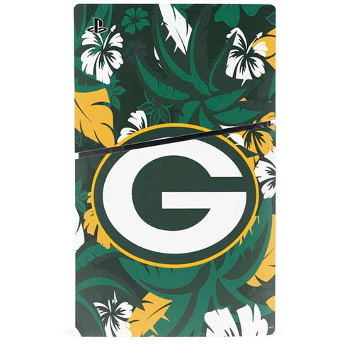 NFL Green Bay Packers Tropical Print PS5 Slim Disk Bundle Skin