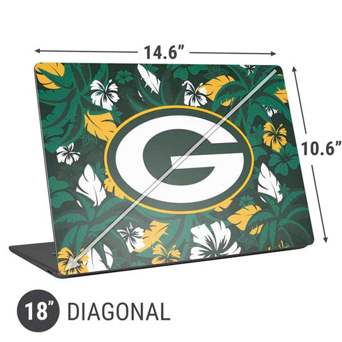 NFL Green Bay Packers Tropical Print Universal Laptop 18in (14.6 x 10.6in) Skin
