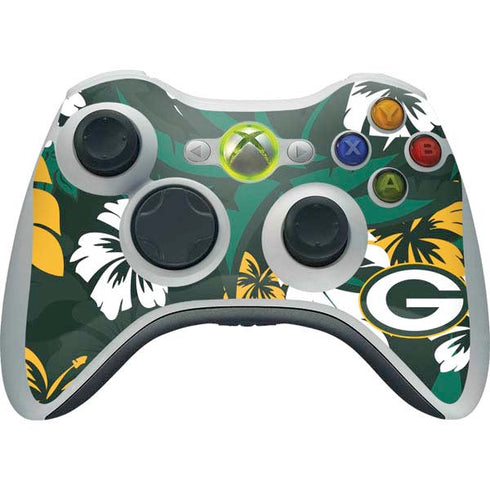 NFL Green Bay Packers Tropical Print Xbox 360 Wireless Controller Skin