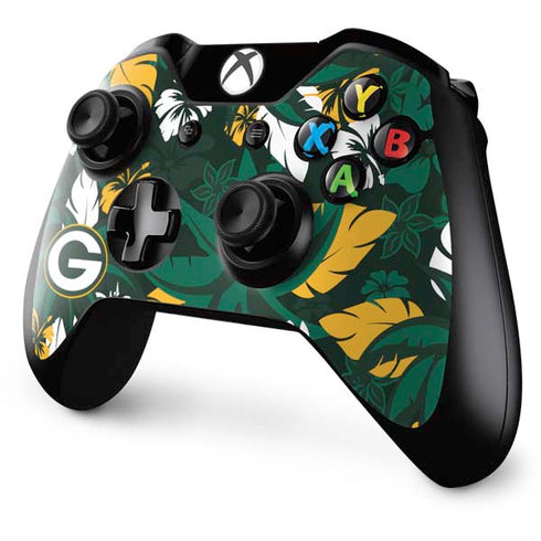NFL Green Bay Packers Tropical Print Xbox One Controller Skin