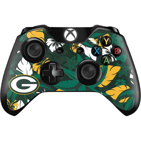NFL Green Bay Packers Tropical Print Xbox One Controller Skin