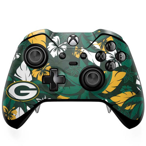 NFL Green Bay Packers Tropical Print Xbox One Elite Controller Skin
