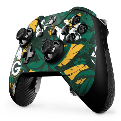 NFL Green Bay Packers Tropical Print Xbox One Elite Controller Skin