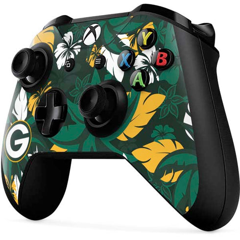 NFL Green Bay Packers Tropical Print Xbox One X Controller Skin