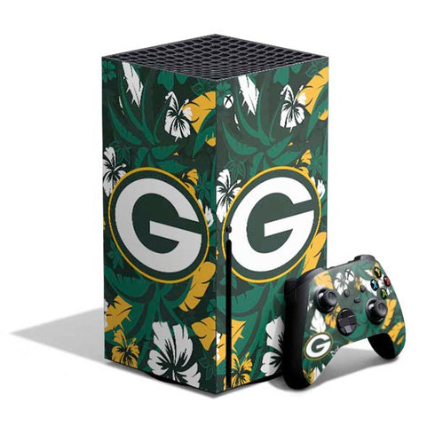 NFL Green Bay Packers Tropical Print Xbox Series X Bundle Skin