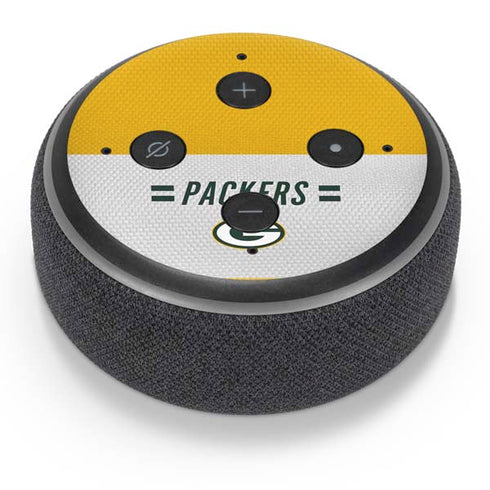 NFL Green Bay Packers White Striped Amazon Echo Dot Skin
