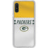 NFL Green Bay Packers White Striped Galaxy A10e Clear Case