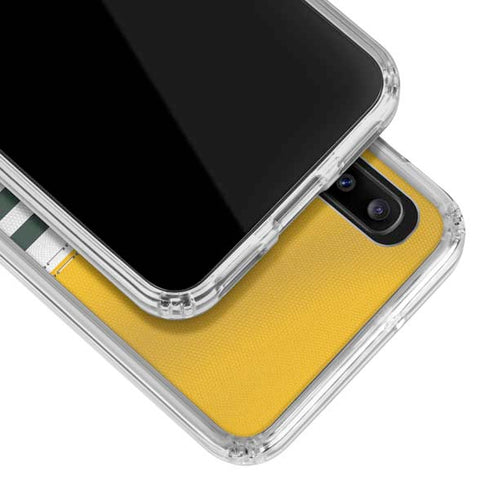 NFL Green Bay Packers White Striped Galaxy A30 Clear Case