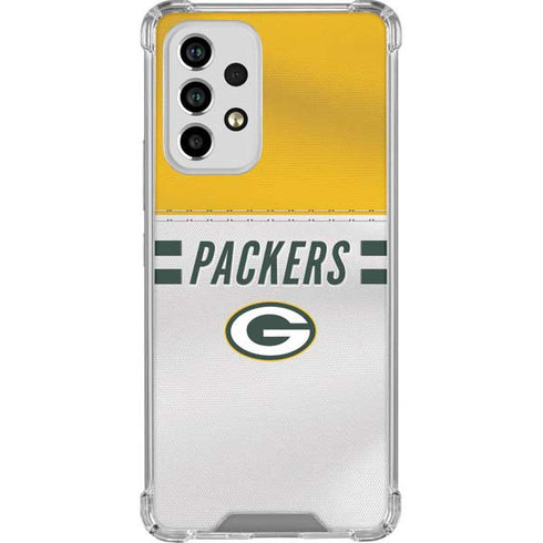 NFL Green Bay Packers White Striped Galaxy A53 5G Clear Case